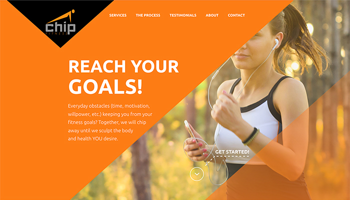 Image of the Chip Fitness website.