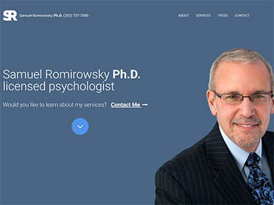 Image of the Samuel Romirowsky Ph.D. website.
